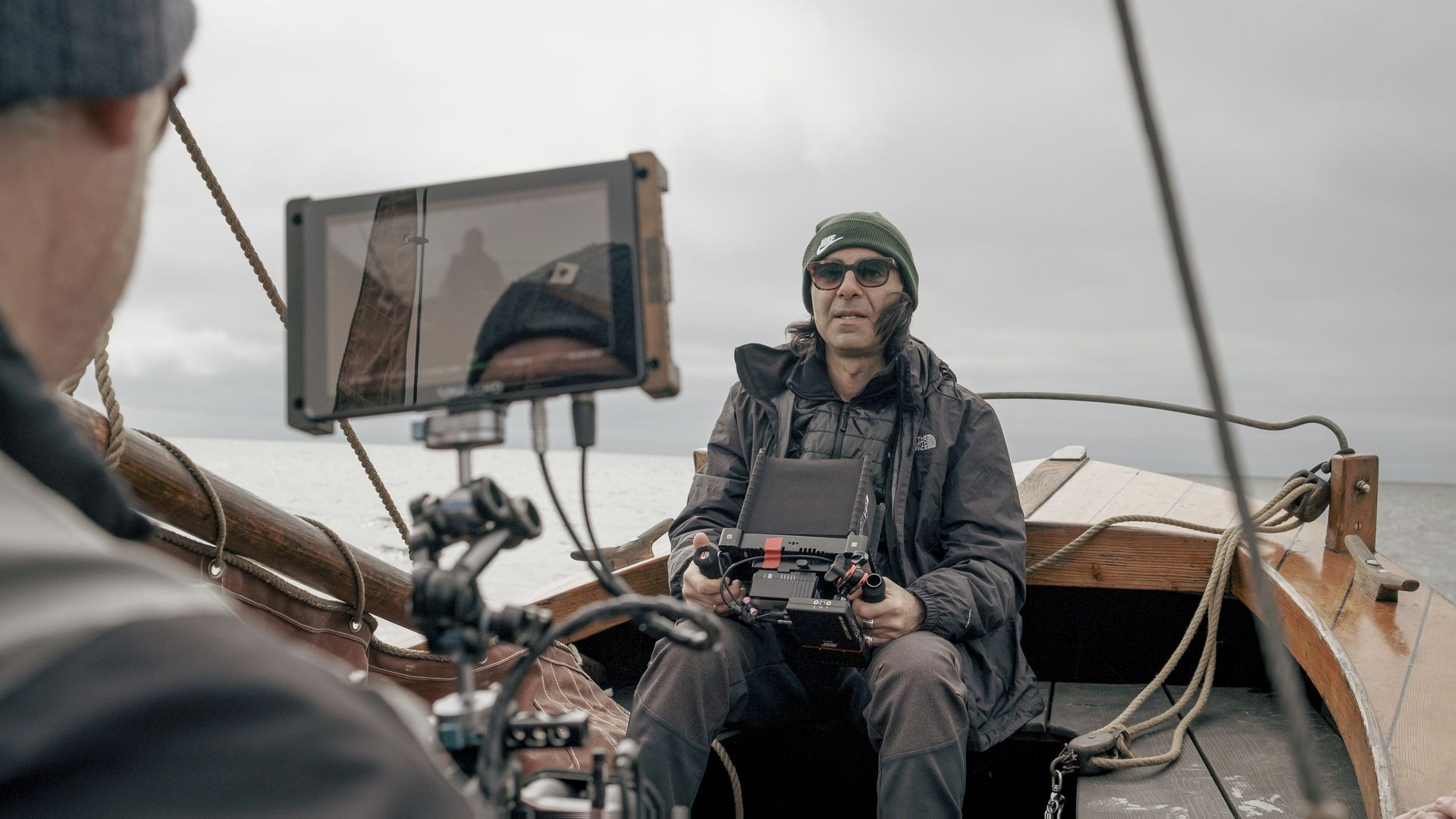 Fatih Akin filming AMRUM on the North Sea
